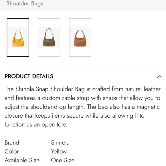 SHINOLA Yellow Pebbled Leather Tote Bag - Picture 16 of 16